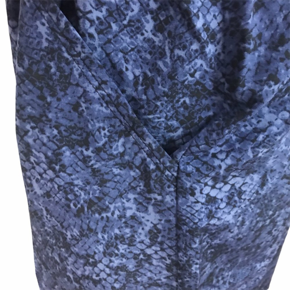 Ideology Women's Blue Black Snake Print Dress Drawstring Waist Athleisure - Picture 7 of 9